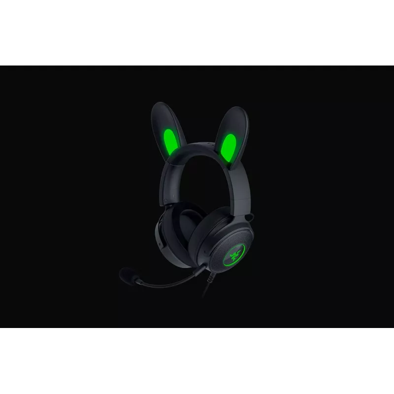 Razer Kraken V2 Pro Kitty Edition, juhtmega, üle kõrva, must, mängupeakomplekt
