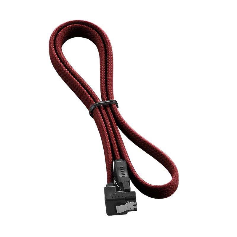 CableMod ModMesh - SATA-kaabel - Serial ATA 150/300/600 - SATA (W) paremnurkne kuni SATA (W) - 60 cm - Veripunane (CM-CAB-RSAT-N60KBR-R)