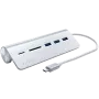 Satechi Type-C Alumiiniumist USB-jaotur ja kaardilugeja, hõbedane, ST-TCHCRS