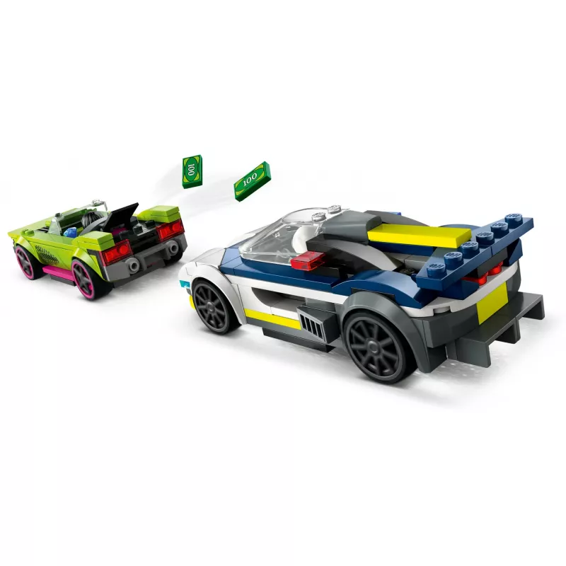 LEGO City mängukomplekt 60415 Politseiauto ja muskelauto tagaajamine — 213 tükki, 2 minifiguuri, vanusele 6+