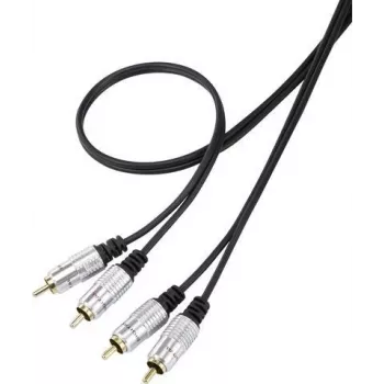 SpeaKa Professional SP-7870144 RCA Audio ühenduskaabel [2x RCA-pistik - 2x RCA-pistik] 1,00 m Must SuperSoft-mantliga, kullatud pistikukontaktid (SP-7870144)