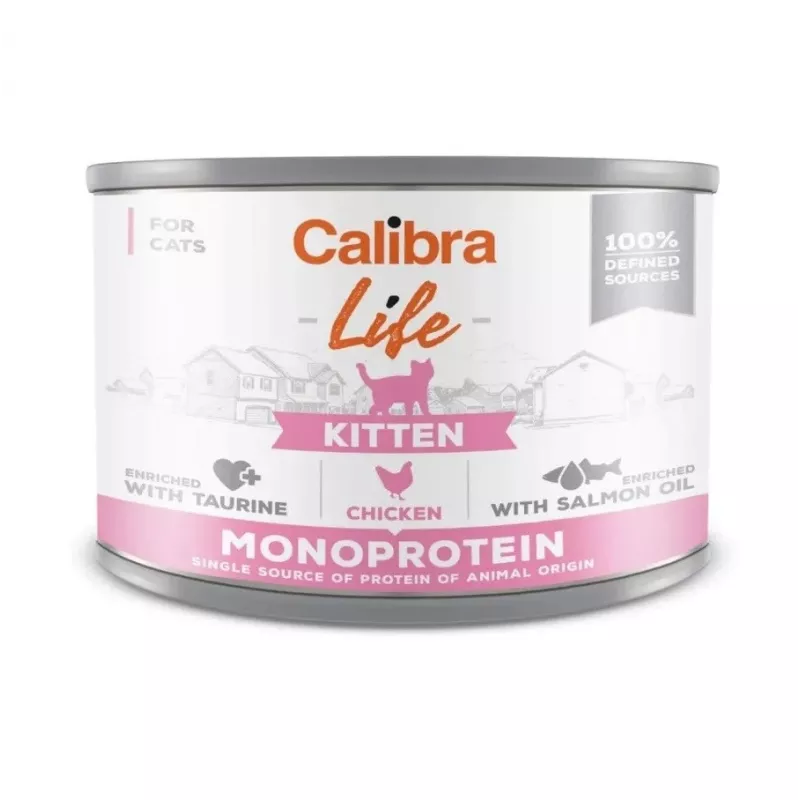 Märg kassitoit Calibra Cat Life Kitten Chicken 200 g kotike, täisväärtsööt noortele kassidele