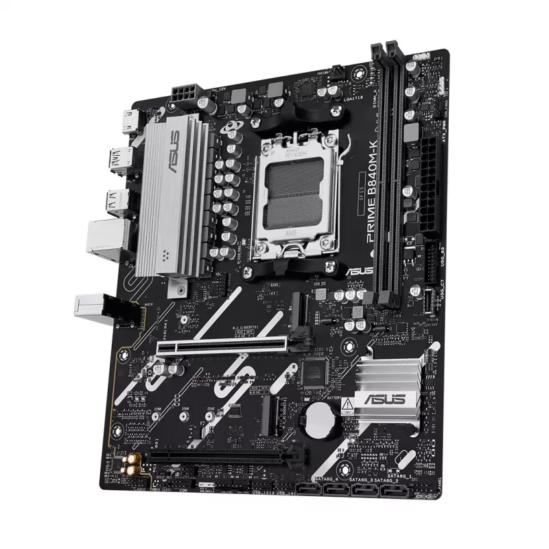 Emaplaat ASUS PRIME B840M-K — AMD B840, Socket AM5, micro ATX, DDR5, 2 DIMM, 128 GB, 2.5 GbE, M.2, SATA III