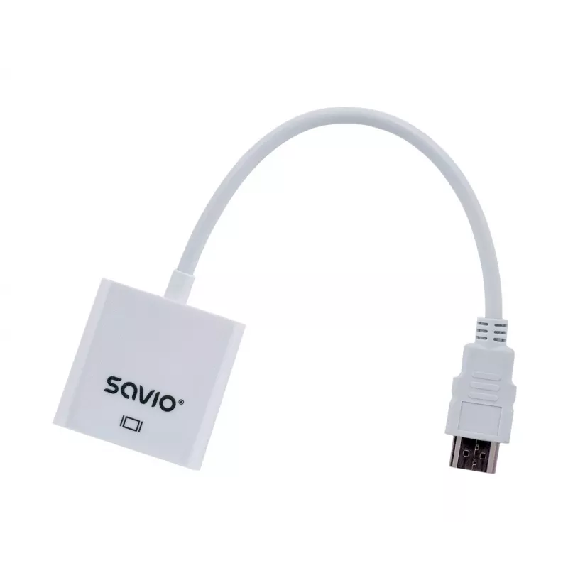 Savio CL-27B videokaabli adapter 0.1 m HDMI Type A (Standard) VGA (D-Sub) valge