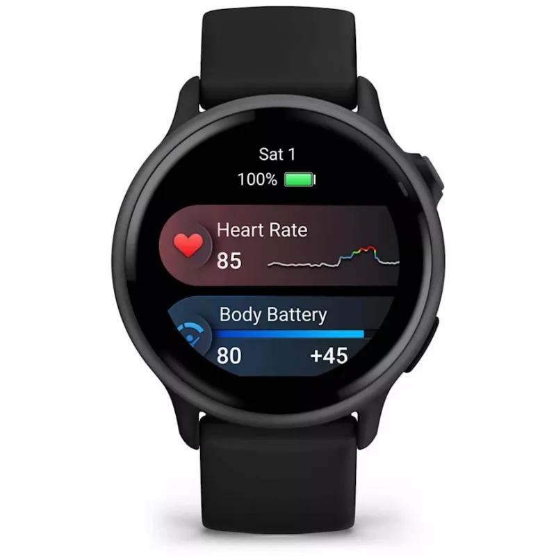 Garmin vívoactive 6 3.05 cm (1.2) AMOLED 42 mm Digitaalne 390 x 390 pikslit Puuteekraan Must Wi-Fi GPS (satelliit)