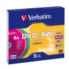 VERBATIM 43297 Verbatim DVD+RW õhuke-juveelümbrises 5 tk 4,7GB 4x Värviline