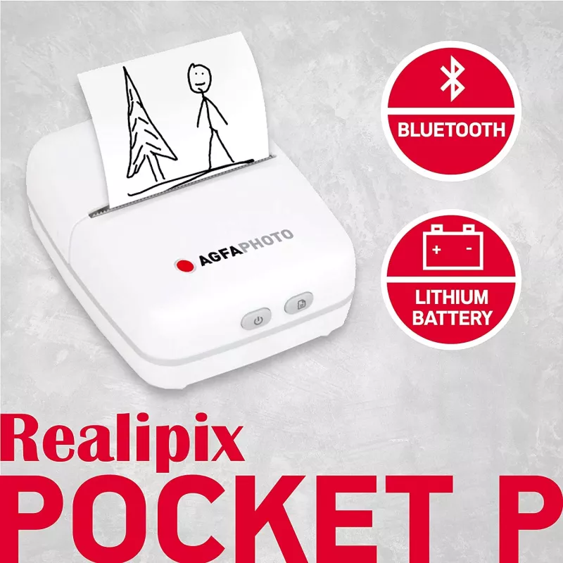 Printer AgfaPhoto Realpix Pocket P Thermal Valge
