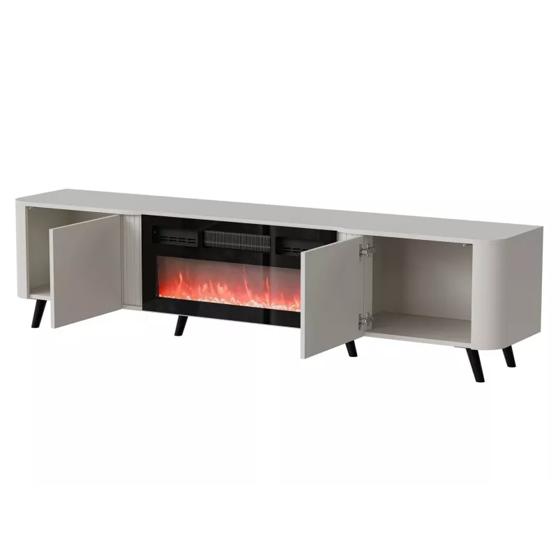 TV-kapp Cama Meble Volare 200 x 39 x 49 cm kašmiir elektrilise kaminaga
