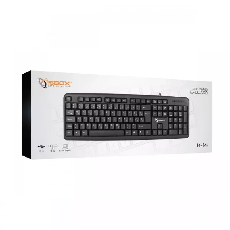 Sbox klaviatuur juhtmega USB K-14 US