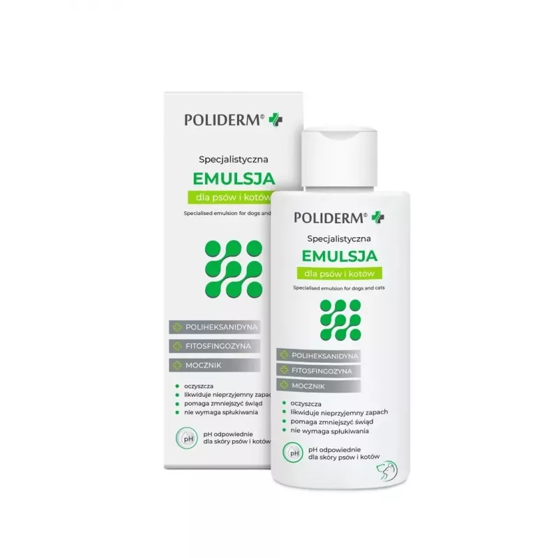 Palsam JM Sante Poliderm 140 ml — emulsioon põletikulisele nahale koertele ja kassidele, sügelusevastane, kõõmahooldus