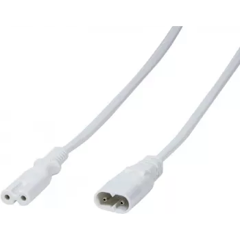 LogiLink - Toitepikenduskaabel - IEC 60320 C8 isane IEC 60320 C7 emasele - 2 m - Vormitud - Valge