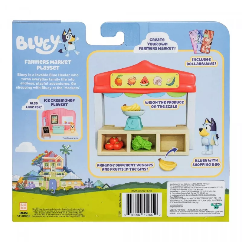 Mänguasjafiguuride komplekt TMTOYS Mini Bluey Toidupood BLU17555 – minitegelaste komplekt poeskäimise mängimiseks