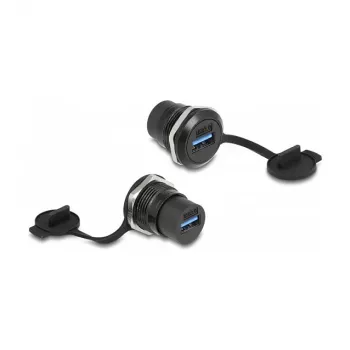 Keystone-moodul DELOCK 86966 — USB 3.2 Gen 1 Type-A to Type-A, must, 32,5×23,5 mm