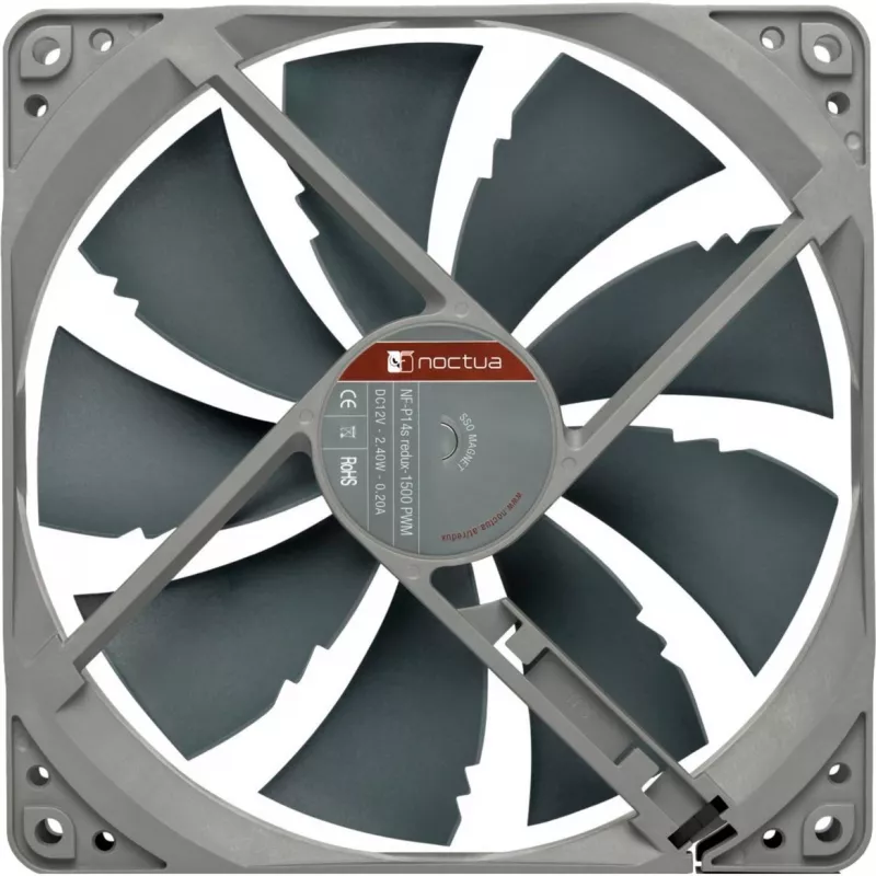 Noctua ventilaator NF-P14S REDUX-1500 PWM 140 mm hall, 12V PWM, 450–1500 RPM, 133,7 m³/h, 25,8 dB