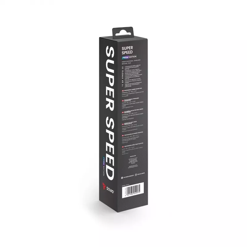 Mänguhiirematt SAVIO Super Speed L Prism Edition — 700×300×3 mm, lilla, õmmeldud servad, libisemiskindel alus