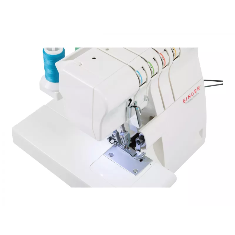 Overlock-õmblusmasin SINGER 14SH654 — elektriline, 4-astmeline nööpauk, vaba käsi, 1300 pistevalikut, valge