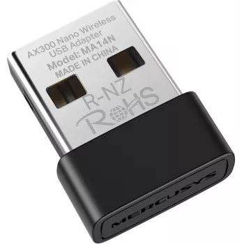 USB Wi‑Fi adapter MERCUSYS MA14N — USB Type‑A, 2,4 GHz üheribaline, kuni 287 Mb/s, must