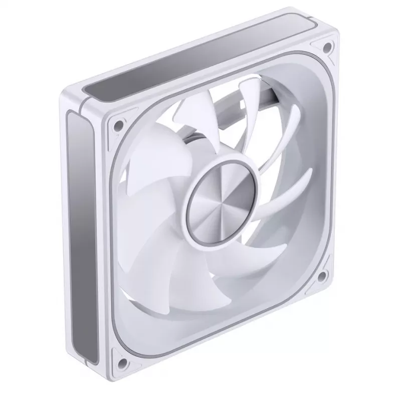 120mm PWM ARGB jahutusventilaator Jonsbo ZA-120 valge — mudel ZA-120W, PWM juhtimine, ARGB valgustus
