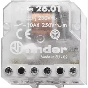FINDER impulsslüliti 230VAC 26.01.8.230.0000 seeria 26 süvistatavasse karpi 1S 10A 26.01.8.230.0000 (260182300000)