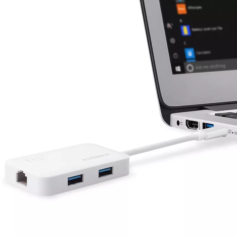 Edimax EU-4308 sülearvuti dokk/pordireplikaator USB 3.2 Gen 1 (3.1 Gen 1) Type-C valge