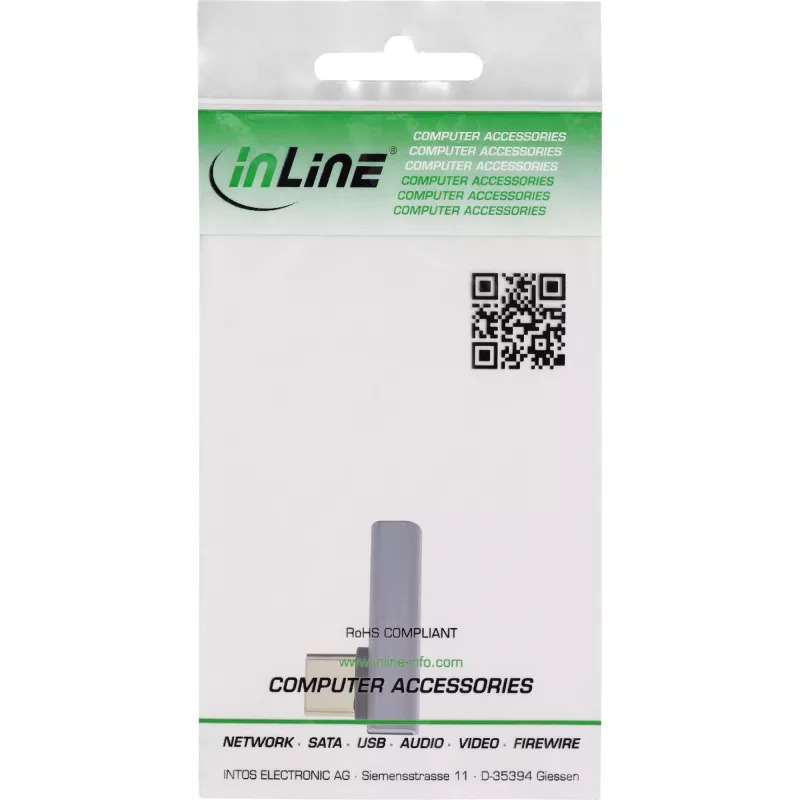 InLine USB4 adapter, USB-C pistik/pesa vertikaalne parem-/vasaknurkne, alumiinium, hall