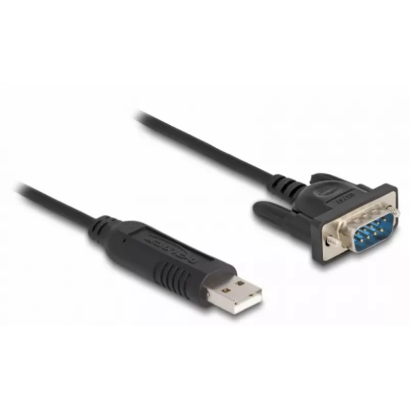 DeLOCK USB 2.0 RS-232 seeriaadapter 50 cm FTDI, must