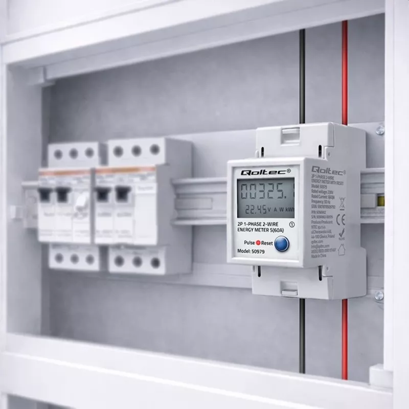 Energiaarvesti QOLTEC Ühefaasiline DIN-liistule 230V (MPN 50979)