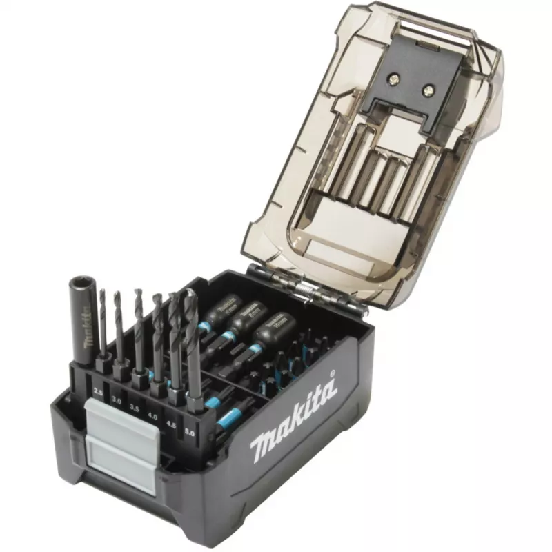 Puuriotsakute komplekt Makita E-22866 — 31 tk, erinevad suurused puidu, metalli ja müüritise jaoks