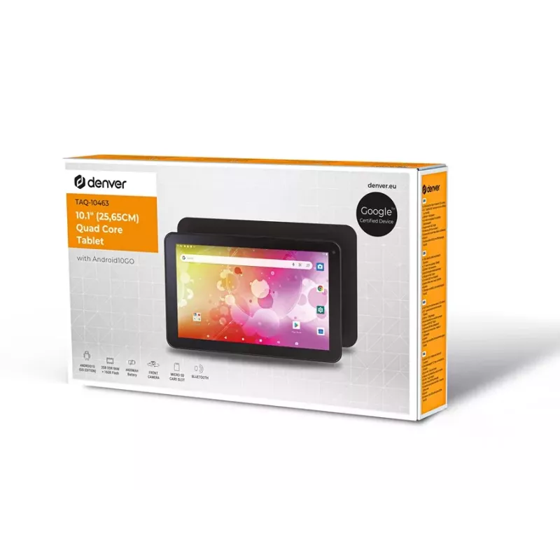 Tablet Denver TAQ-10463 10.1 tolli neljatuumaline 2 GB muutmälu 16 GB salvestusruum Android 10 GO