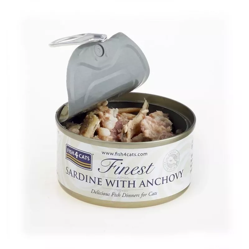FISH4CATS Sardine with anchovy - märg kassitoit - 70g