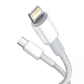 USB-C–Lightning Baseus tihedalt punutud kaabel, 20W, PD, 2m (valge)