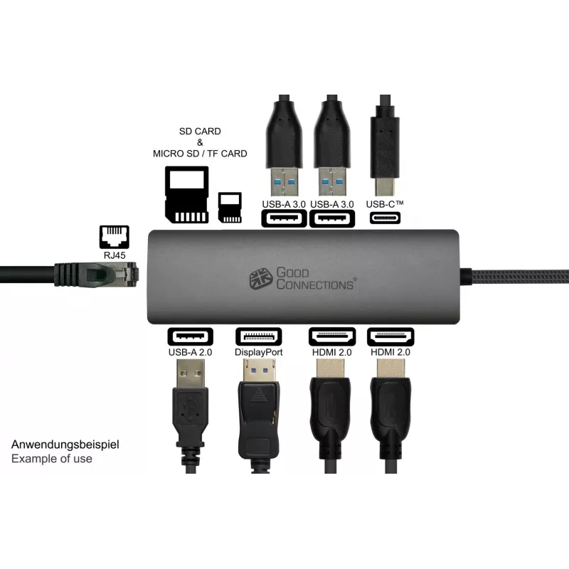 Alcasa HUB-C001A liidese jaotur USB Type-C 5000 Mbit/s antratsiit