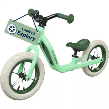 Jooksuratas HUDORA Explory 12 tolli mint — laste jooksuratas, 12-tollised rattad, kerge raam