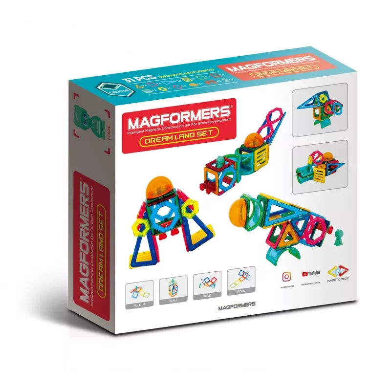 MAGFORMERS magnetplokid Drea Land – 31-osaline magnetiline ehituskomplekt loovaks mänguks