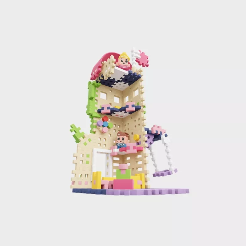 Marioinex Mini Waffle Princess Fantasy torni ehitusklotsid, 148 detaili