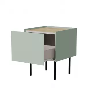Öökapp Cama Meble FELLINI 40x41x60, oliiv õlitatud tamme pealispinnaga, 1 sahtel, pakendis 2 tk