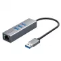 USB 3.0 adapter extra digital CA913374 — 3-pordiline USB-RJ45 jaotur, 0,15 m kaabel