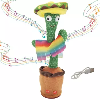 Tantsiv kaktusemänguasi sombreroga Extralink Toys, laulev lastele LED USB
