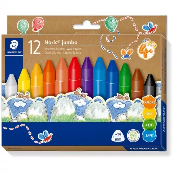 Vahakriidid Staedtler Noris Jumbo — 12 värvi, mittetoksiline, jumbo suurus