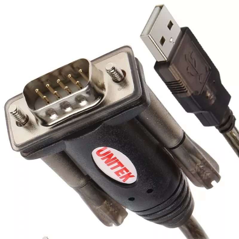 UNITEK Y-105 jadakaabel must 1,5 m USB Type-A DB-9