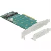 DeLOCK PCI Express x8 kaart 2-le sisemisele NVMe M.2 Key M -le, bifurkatsioon, madalprofiil