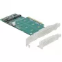 DeLOCK PCI Express x8 kaart 2-le sisemisele NVMe M.2 Key M -le, bifurkatsioon, madalprofiil