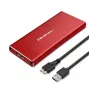 SSD-korpus QOLTEC 51831 USB 3.0 M.2 SATA draividele kuni 2 TB, punane, toetab 30 mm pikkust, kuni 4 draivi