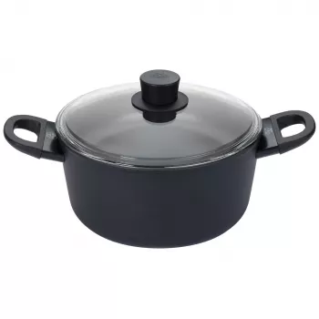 Kastrul BALLARINI 75002-921-0 Ümmargune Must Alumiinium 24 cm