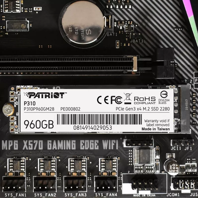 SSD-draiv Patriot Memory 960GB M.2 PCI Express 4.0 NVMe P310P960GM28