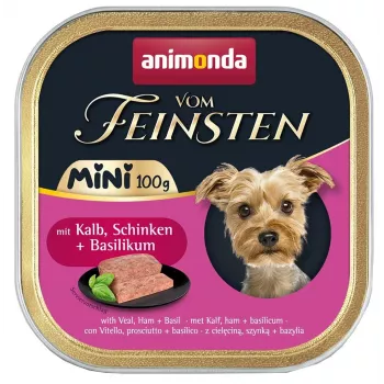 Märg koeratoit animonda Vom Feinsten Ham Veal Basil 100 g — teraviljavaba, täiskasvanud väikest tõugu koertele
