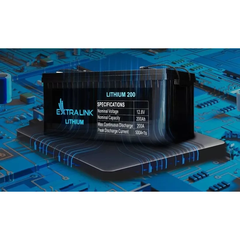 Extralink EX.30479 tööstuslik laetav liitiumraudfosfaat- (LiFePO4) aku, 12,8 V, 200 Ah