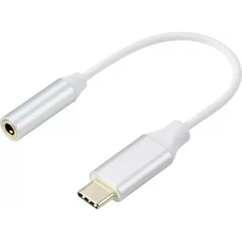 Renkforce RF-6056890 USB-C® / jack Adapter [1x USB-C® - 1x Audio, stereo (3.5 mm jack)] Valge Alumiiniumpistik 0.1 m (RF-6056890)