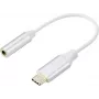 Renkforce RF-6056890 USB-C® / jack Adapter [1x USB-C® - 1x Audio, stereo (3.5 mm jack)] Valge Alumiiniumpistik 0.1 m (RF-6056890)