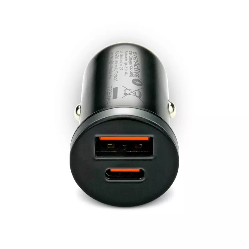 Autolaadija everActive CC-30Q QC3.0 35W — 1x USB-A, 1x USB-C, kiirlaadimine